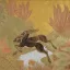 Gaston SUISSE (1896-1988) - Antilopes cervicapres sautant un ruisseau. 1933.